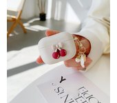 Cute Retro Beige Cherry Case for Apple AirPods 1 2 3rd Generation Bear Cherry Case for AirPods Pro Case Keychain Lanyard Luxury 