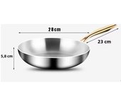 316 Stainless Steel Frying Pan Wok Pan Nonstick Cooking Fried Steak Gas Stove Pot Induction General Saucepan Kitchen Cookware