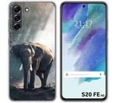 Funda Silicona para Samsung Galaxy S21 FE 5G diseño Elefante Dibujos