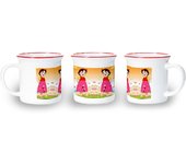 TAZA BORDE COLOR RETRO ELEGANTE HEIDI ABUELO SERIE ANTIGUA ANIME VINTAGE color mug manga clara pedro