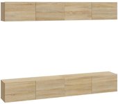 vidaXL Muebles de TV 4 piezas 100x30x30 cm, Mueble de Salon, Mueble TV, Mueble TV salon, Mesa de TV, Mueble tele