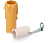 VELA MEDIANA CREMA+PORTALAMPARAS 44126 ENVASADA
