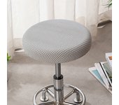 Bar Stool Cover Polar Fleece Round Chair Cover Removable Stool Slipcover Solid Seat Cushion Protector Washable Bar Stool
