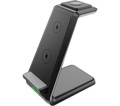 VIKEFON 3 In 1 Wireless Charger Stand for iPhone 15 14 13 12 Pro Max Apple Watch 9 8 7 6 5 4 AirPods Fast Charging Station Dock