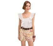 Motives-Top de Jersey con volantes