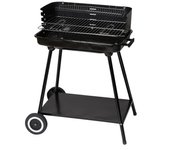 Lola Home Barbacoa de carbón Milena con parrilla de acero negra de 57x38x80 cm