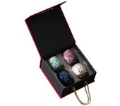 Taza de té japonesa, juego de Taza de té de Cerámica, juego de Taza hecha a mano de 4, multicolor, Taza de Cerámica with Cristal, para el hogar, oficina, Taza de Sake Yva