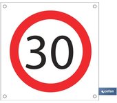 Cofan OB08 Vel Max 30kmh - Señal Polipropileno 600x600 Mm - Silbato de Emergencia
