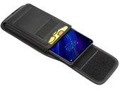 Funda Cinturon para Samsung Galaxy A9 Star Lite (2018) con Tarjetero Diseño en Piel y Nylon Vertical - Negra