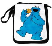 MERCHANDMANIA BANDOLERA REPORTERO MEDIANA BOLSO monstruo comedor de galletas peludo azul niños bolsa mochila hombro