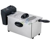 Suinga Freidora Eléctrica de Acero Inoxidable con Capacidad de 2.5 Litros y Doble Termostato