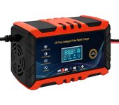 Cargador de badería de coche, reparación de Pulso inteligente, Pantalla LCD, carga de Batería de motorteta, 12V