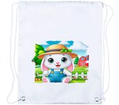 4 MOCHILAS DE CUERDAS conejo granjero profesion animal rancho cultivo playa piscina picnic excursion personalizada