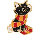 Gryffindors Magic Cat Hard Enamel Pin Cute Cartoons Animal Scarf Black Cats Golden Brooch Fashion Backpack Pins