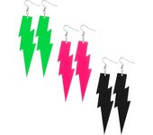 Pendientes acrílicos retro de neón coloridos, aretes de moda, aretes gruesos, bonitos aretes de caramelo para fiesta de los años 80, accesorio de disfraz