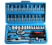 46pcs Socket Set Car Repair Tool Ratchet Spanner Wrench Set Pawl Socket Spanner Screwdriver Professional Metalworking Tool Kit