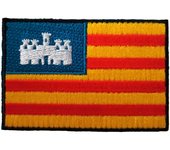 Parches Ropa – Parches Bordados Ropa – Bandera – Illes Balears – Islas Baleares – Comunidad Autónoma – 7,0 x 4,5 cm. – Moda The Happy Patch