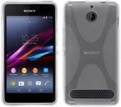 Tumundosmartphone Funda Gel Tpu Sony Xperia E1 Modelo X Line Color Transparente