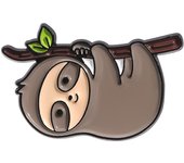 Lazy Sloths Hanging On Branches Enamel Pins Custom Banana Donut Sloth Brooches Lapel Badges Jewelry Gift For Kids Friends