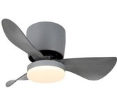 LedHogar Ventilador de techo de Metal, Color Gris, 3 aspas de ABS color gris,  6 Velocidades, Luz LED 15W. Mando a distancia, 3 Tonos de color de luz (3000K-4500K-6000K), Regulable, Motor DC 30W . REF: 900