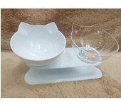 Non-Slip Double Cat Bowl Pet Water Food Feed Dog Bowls Pet Bowl With Inclination Stand Cats Feeder Feeding Bowl Kitten Supplies