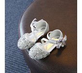Girls Bow Sequin Sandals Girls Wrap Toe Glitter Princess Shoes Children's Dance Shoes Sandals 2-12 Years Old Clogs