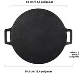 Leeseph Korean BBQ Grill Pan Round Griddle Pan for Gas Open Fire Camping Home Outdoor Stoves Circular Multiple Sizes Black