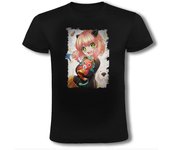 MERCHANDMANIA CAMISETA NEGRA ania spy family serie anime kawaii cute linda moda verano tshirt yor loid forger