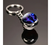 Creative Cute and exquisite 12 Constellation Keychain Glass Ball Metal Keychain Pendant Keychain Accessories Fashion Gift