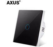 AXUS EU Touch Switch AC100-240V Led backlight Panel Tempered Crystal Glass wall Light sensory Switches 1/2/3 Gang Interruttore