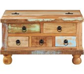 vidaXL Mesa de centro de madera maciza reciclada 70x70x38 cm Multicolor, Marrón, Mesita de Salón o Comedor o Auxiliar Mesa de Café Meuble Salón