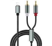 Cable adaptador de audio para teléfono a RCA, cable Lotus, altavoz, amplificador de audio, cable de audio para Apple iPhone Lightning.