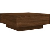 vidaXL Mesa de centro madera de ingeniería 80x80x31 cm Blanco, Negro, Roble Sonoma Mesita de Salón o Comedor o Auxiliar Mesa de Café Meuble Salón