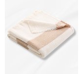 Lanovenanube - Colcha multiusos para sofá y cama RAYAS. Manta foulard cómoda y práctica. Medida 120x180 cm, color Beig/Crudo