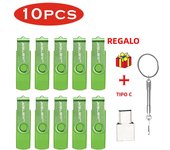 JASTER 10 PCS LOT Pen Drive 128GB 3 IN 1 Memoria USB 64GB Key Chain USB Flash Drive 32GB Free TYPE-C Adapter Memory Stick Gift