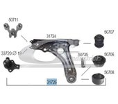 3RG INDUSTRIAL - Brazo Suspension Delantero Izquierdo - OEM 1H0407151 + 357407365 - Piezas para Coche Recambios Motor y Otras Partes de Vehículo - Compatible con los distintos Modelos de Coche.