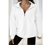 Autumn and Winter New Plus Size Top Loose Casual Top Half Zipper Long Sleeve Plush Sweater Pocketless Sweatshirt Women