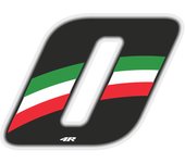 Pegatina Race Number para Motocicleta "0" Tricolor 27x37mm