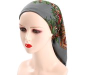 80*80cm Retro Floral Print Square Hijab Head Scarf Women Turban Scarves Female Bandana Headband Hair Scarves