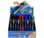 Pilot Bolígrafo de Gel Retractil G2 Rollerball - Punta de Bola Redonda 0.7mm - Trazo 0.4mm - Grip Ergonómico - Expositor de 60 Unidades