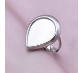 Drop Shaped Smooth Surface Fashion Gold Plated Double Deck Ring Opening Adjustable Stainless Steel Does Not Fade Couple Rings