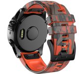 Correa de Silicona para Garmin Fenix 8 - 51mm / Fenix 7X Pro / Fenix 6X Pro / Enduro 3 / Epix 2 Pro 51mm, Colores Camuflaje Militar Conectores Quickfit 26mm