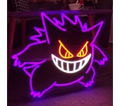 Gengar Cartoon LED Neon Sign MINISO Dimmable USB Wall Light for Gaming Room Man Cave Anime-Style Birthday Gifts for Kids Teens A