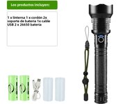 Newest XHP360 High Power Led Flashlights Ultra Powerful Tactical Flashlight Telescopic Zoom Torch Search Light Use 26650 Battery