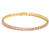 Colorful Crystal Tennis Bracelet for Women Waterproof Multicolor 3MM CZ Wedding Birthstone Hand Chain Jewelry Wholesale