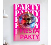 Hot Pink Disco Ball  Poster Art Self-adhesive Art Small Poster HD Quality Poster Wall Art Painting Study Wall Decoration