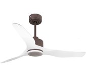 Ventilador de techo Reversible Termostato Dimable Wifi Motor DC Techos Inclinados Mando a Distancia Luz tres tonos Adaptador 2/3 Aspas Hypersilence Memoria