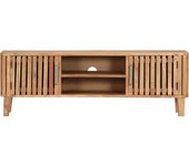 vidaXL Mueble para TV de madera maciza de acacia 130x30x45 cm, Mueble de Salon, Mueble TV, Mueble TV salon, Mesa de TV, Mueble tele