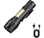 High Power Led Flashlight Portable Rechargeable Led Lamp Telescopic Zoom Torch Light Camping Hand Lantern