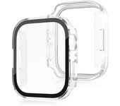 Glass+Case For Apple Watch 7 8 45mm 41mm 44mm 40mm PC straight edge Tempered Screen Protector Cover iWatch series 4 5 SE 6 7 8